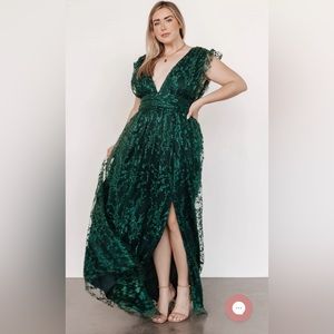 BALTIC BORN - Arlene Shimmer Gown in emerald green - XL